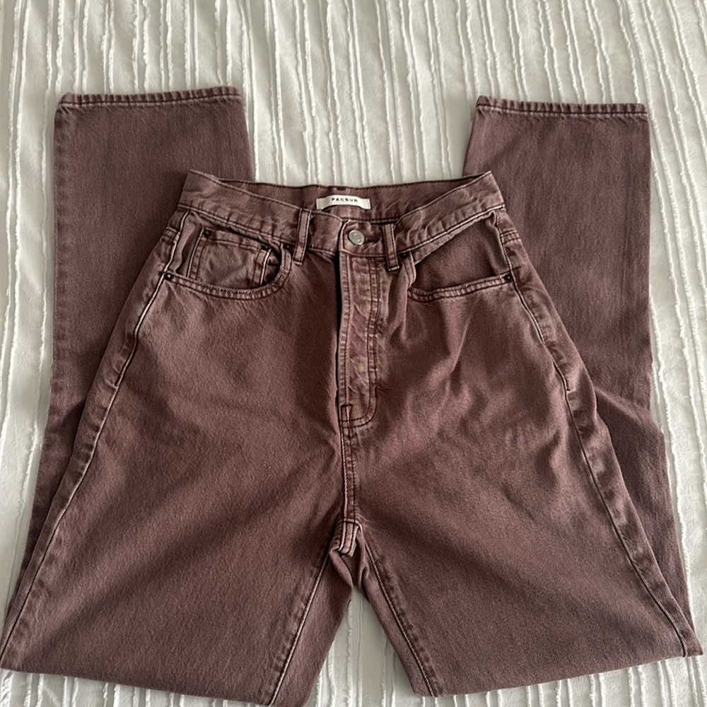PACSUN DAD JEANS SIZE 26 HIGH RISE BROWN GREAT CONDITION
